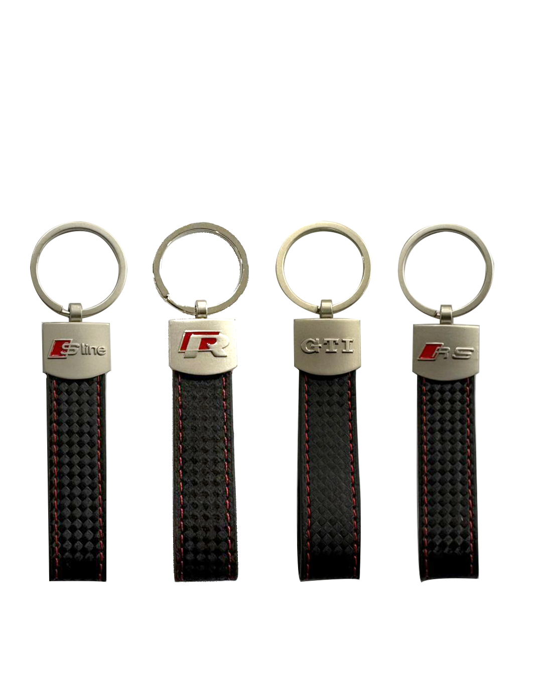 Carbon Look Leather Keyrings