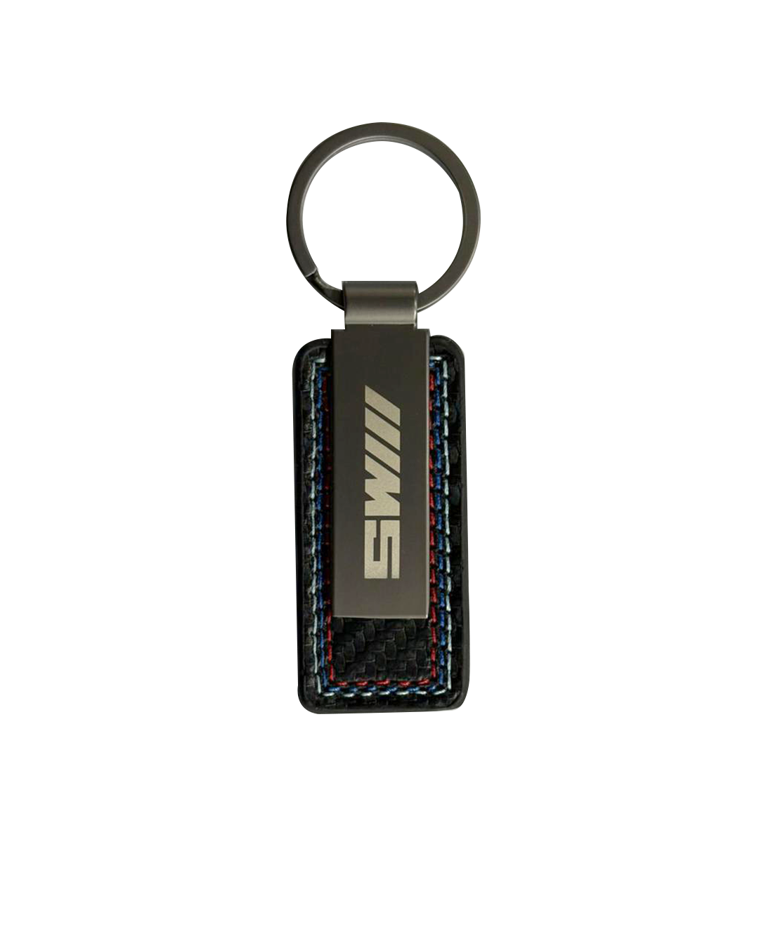 M5 Metal Keyring on Carbon-Look Leather Strap