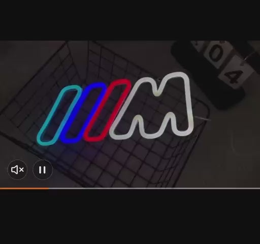LED neon M sign
